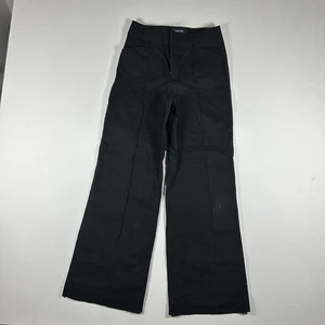 Pantalones plisados ModCloth para mujer talla 2 negros pierna ancha tiro alto ropa de trabajo informal - Imagen 1 de 8