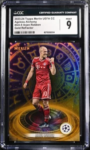 Arjen Robben 2023 Topps Merlin UEFA Club Competitions refractor de oro 33/50 CGC 9 - Imagen 1 de 3