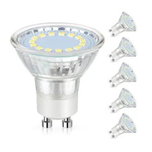 GU10 LED Glühbirne Tageslicht weiß 5000K nicht dimmbar 4W Schienenbeleuchtung, 5er Pack - Bild 1 von 5