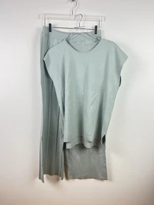 Anrabess 2-teiliges Outfit Damen XL grau Flügelärmel Oberteil gestreift Hose weites Bein - Bild 1 von 10