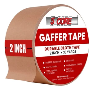 5 Core Gaffers Tape 2" 30 Yards No Residue Water Resistant Gaff Matte Heavy Duty - Picture 1 of 11