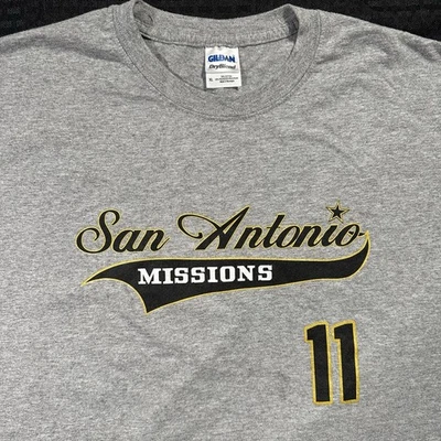 复古圣安东尼奥任务棒球球衣衬衫灰色 11 Blake Tekotte 2XL XXL — 第 1/4 张图片