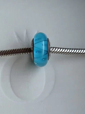 Original  Pandora Element, Charm Murano, retired, türkis-blau, neuwertig  - Bild 1 von 4