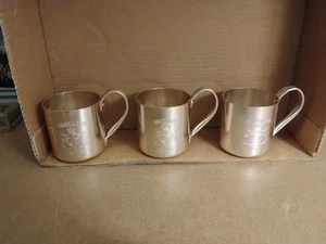Lot Of 3 Copper SMIRNOFF MULE Straight Plain MUG 3 ¼” Tall - Picture 1 of 6
