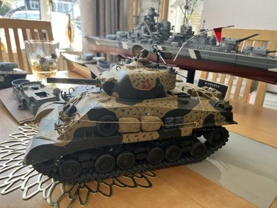 Tamiya 1/16 RC M4 Sherman Tank  Full Option 56014 Desert Rats + Coms - Image 1 of 4