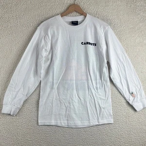 NWOT Anwar Carrots Womens White Cotton Graphic Print Long Sleeve T-Shirt S SMALL - Picture 1 of 9