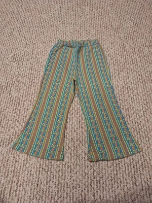 Vintage 70's Health-Tex Kids Flare Pants BELL BOTTOMS Hippy Childs Floral Retro  - Image 1 of 4