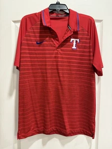 Nike Baseball Polo Shirt Adult Large Texas Rangers Red Mens L MLB - Picture 1 of 6