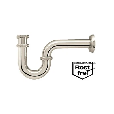 Röhrensiphon Edelstahl 1 1/4"x32mm Waschbecken Siphon Ablauf V2A chrom sifon - Bild 1 von 4