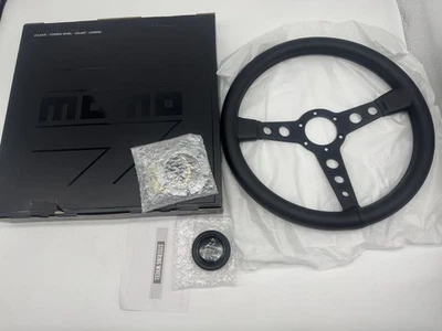 MOMO Prototipo P5 Black Edition 350mm  Genuine Leather Sport Steering Wheel New - Изображение 1 из 4