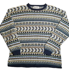 Vtg Aeropostale Knit Sweater  Grandpa Dad Winter Fair Isle 90s Y2K Sz L - Picture 1 of 10