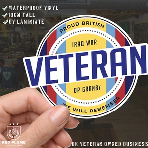 Retro inspiriertes Veteranen Irakkrieg Op Granby Vinyl UV laminiertes Aufkleber - Bild 1 von 4
