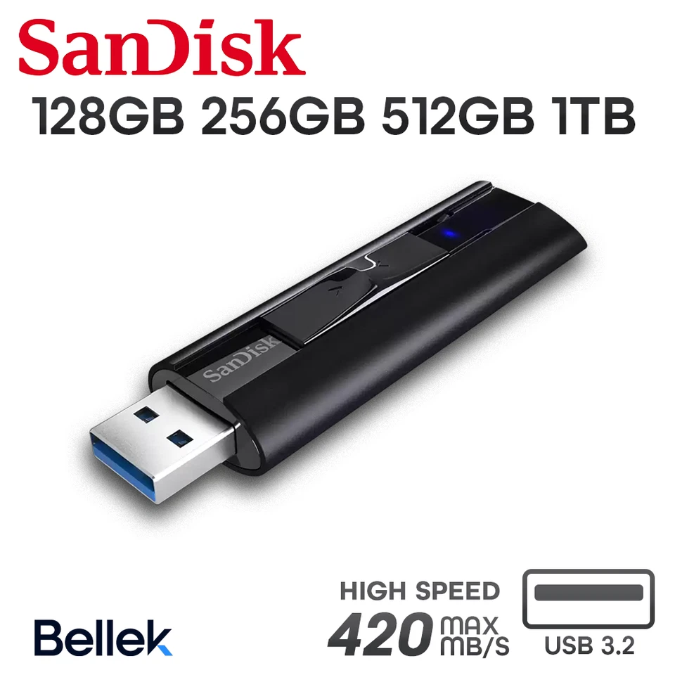 SanDisk Extreme PRO USB 3.2 Solid State Flash Drive - 128GB 256GB 512GB 1TB - Image 1 of 1