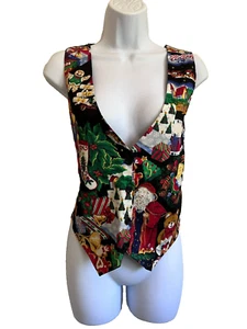 111 Main Size L Multicolor Sleeveless Christmas Holiday Vest - Picture 1 of 5