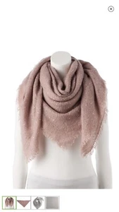Women's LC Lauren Conrad Shine Boucle Square Blanket Scarf - Picture 1 of 5