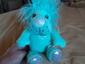 Peluche redemption plus 322354 turquesa plata brillo león 10" nuevo sin etiquetas - Imagen 1 de 7