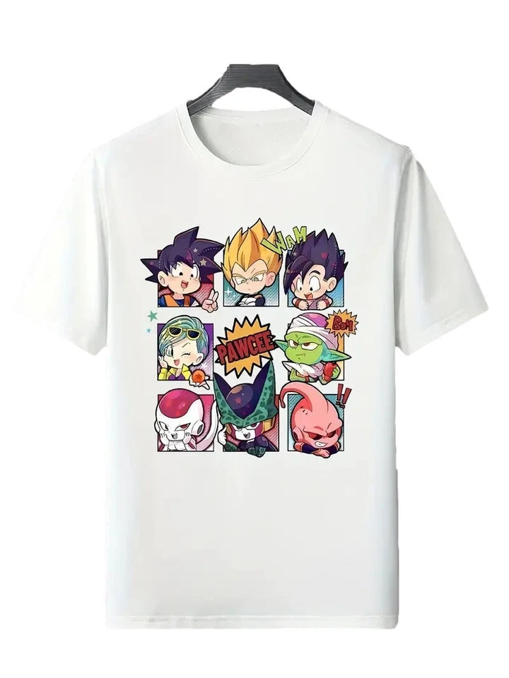 男式卡通动漫 Pawcee 印花 100% 聚酯纤维 T 恤 - 白色 - 大号 — 第 1/1 张图片