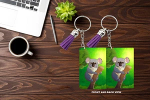 SUBLIMATION KEYRING KEYCHAIN MDF CUTE KOALA DROP BEAR AUSTRALIA AUSSIE GIFT NEW - Picture 1 of 5