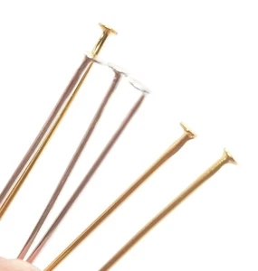 Alfileres chapados en oro plateado fornituras de joyería planos - 26 mm 38 mm 50 mm - 0,7 mm - Imagen 1 de 17