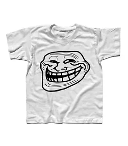 T-shirt bambino Trollface troll face Facebook emoticon twitter smile cartoon - Imagen 1 de 2