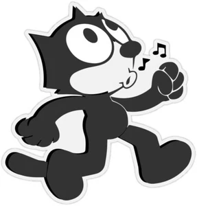 Felix Cat Whistling Cartoon Vinyl Sticker Decal Car Bumper Window Wall - Picture 1 of 1