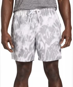 NEW DSG Men's 6" Rec Shorts Relaxed Fit LINED Palm Life Pure White Gray Sz Large - Picture 1 of 2