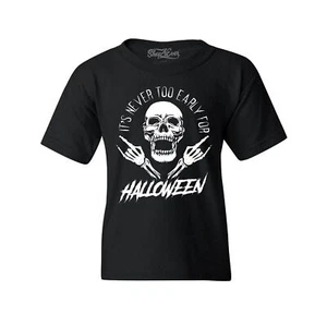 It's Never Too Early for Halloween Skull Youth's T-Shirt Halloween Shirts - Picture 1 of 5