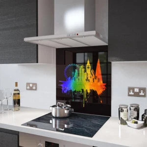 Paraspruzzi in vetro 'Pride' London su vetro nero e accessori - Premier Range - Foto 1 di 6