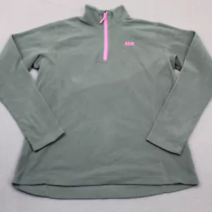 Helly Hansen Jacket Womens Extra Large Gray FLeece Pullover 1/4 Zip Polartec - Picture 1 of 9