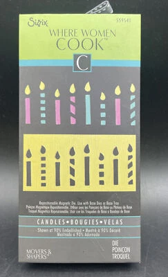 Sizzix Die & Embossing Folder Where Women Cook, Candles **Rare Find** RETIRED - Image 1 of 4