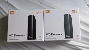Lot de 2 Disques Durs Externes WD Elements 18 To USB3.0 - Très peu utilisés - Photo 1/14