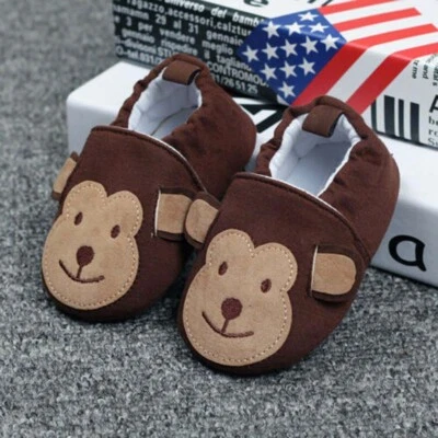 Zapatos de bebé infantil suela suave cuna algodón zapatos dibujos animados animales para niña niño @EE. UU. Foto 1 de 4