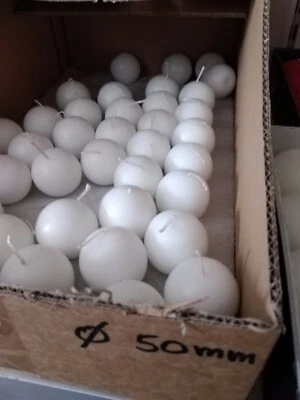 WENZEL 6 candele cero pallina sfera diametro 5 cm, per ristoranti, feste, centrotavola