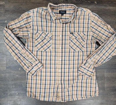 BRIXTON Memphis Long Sleeve Woven Button Down Plaid Shirt Mens Large - Image 1 of 4