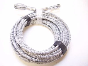 5/16" x 100 ft Galvanized Wire Rope Tow Cable with Thimble Loops on Both Ends - Bild 1 von 1