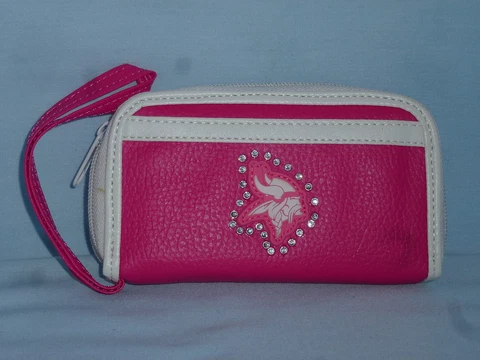 MINNESOTA VIKINGS   Womens/Girls  PINK FASHION WALLET with Rhinestones  NEW! Cover