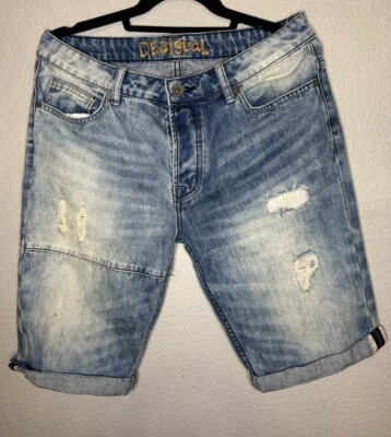 Desigual состаренные бермуды резинке шорты женщин Sz 30 хлопок 100% - Изображение 1 из 3