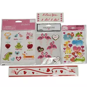 Valentinstag Sticker Set 8 Blatt Creative Memories Mrs Grossmans Flamingo - Bild 1 von 6