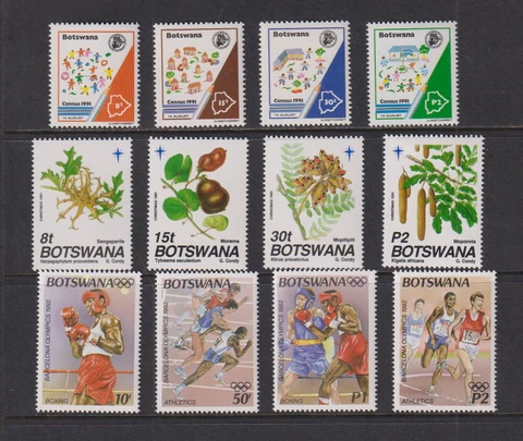 Botswana - 3 Mint, NH sets from 1991-92, cat. $ 33.25 Cover