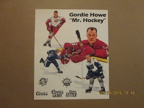 NHL WHA Red Wings & Whalers Vintage Gordie Howe Hockey Poster Cover