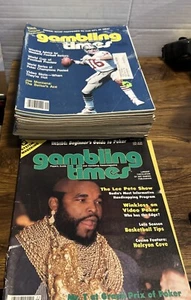 Lot 20 Gambling Times Magazine Joe Montana MR T Larry Bird Mickey Mantle - Picture 1 of 21