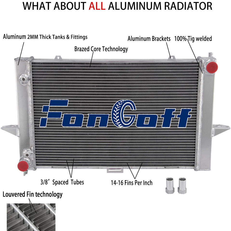 Aluminum Radiator FOR 1998-2004 2000 Volvo C70/V70/S70 2.3L/2.4L L5 - Imagem 1 de 4