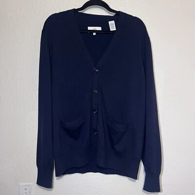 Jack Spade Sweater Mens Blue XL Knit Cardigan V Neck Button Front Wool - Image 1 of 4