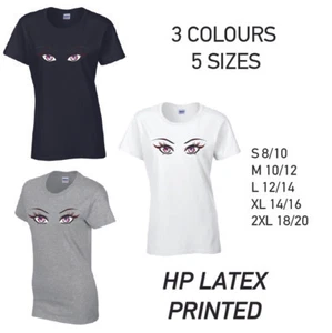 Pink Eyes Damen Baumwolle T-Shirt 3 Farben 5 Größen verfügbar bedruckt - Bild 1 von 7