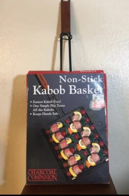 Nonstick Kabob Basket, Barbecue Grilling Accessories, holds 6 Skewers, BBQ Grill - Image 1 of 4