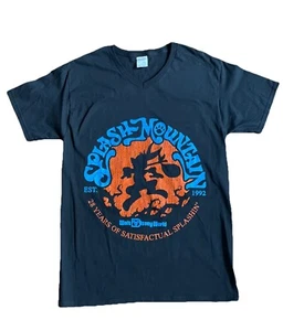 Brer Rabbit Disney Ride Splash Mountain Big Logo Medium Men’s T-Shirt Black - Picture 1 of 7