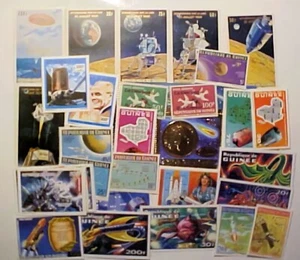 GUINEE SPACE SHEETLET & 43 STAMPS MINT NH ALL DIFF LOLLINI NET PRICE 53E $68.50 - Picture 1 of 1