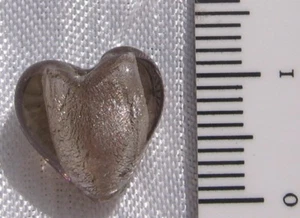 LOT DE 8 PERLES COEURS GRIS TAUPE VERRE SOUFFLE LAMPWORK 12mm *L29 - Picture 1 of 1