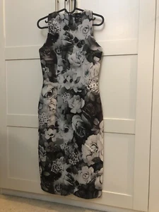 Asos Black & Grey Floral Midi Dress Size 6 Worn Once - Picture 1 of 11