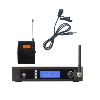 Single Channel UHF Wireless Cordless Lavalier Clip on Lapel Microphone System - Image 1 of 2